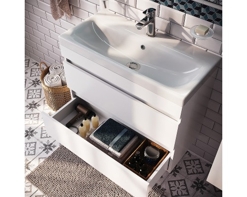 Тумба с раковиной Iddis Zodiac 80 ZOD8CB0i95K подвесная Белая