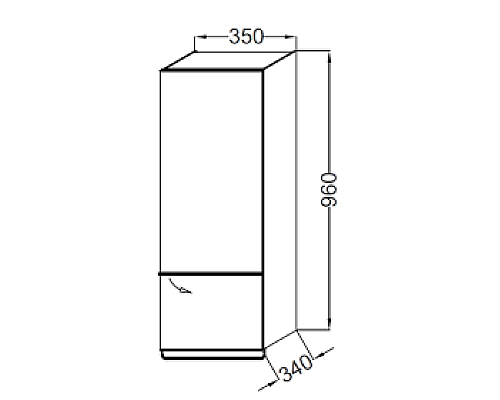 Подвесная полуколонна 35 см Jacob Delafon EB893DN18