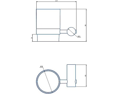 Стакан для зубных щеток Haiba HB8406-7 Черный матовый