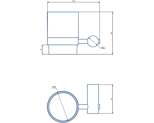 Стакан для зубных щеток Haiba HB8406-7 Черный матовый