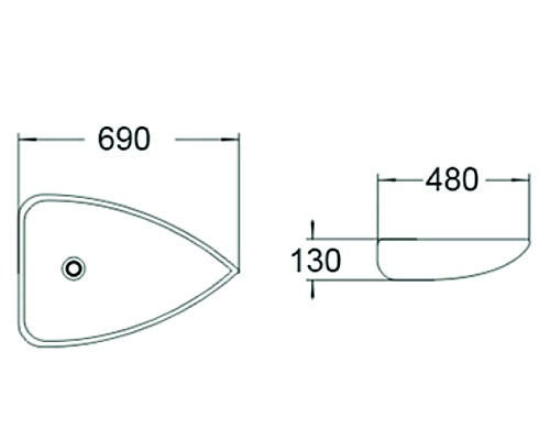 Раковина керамическая накладная SantiLine SL-1033
