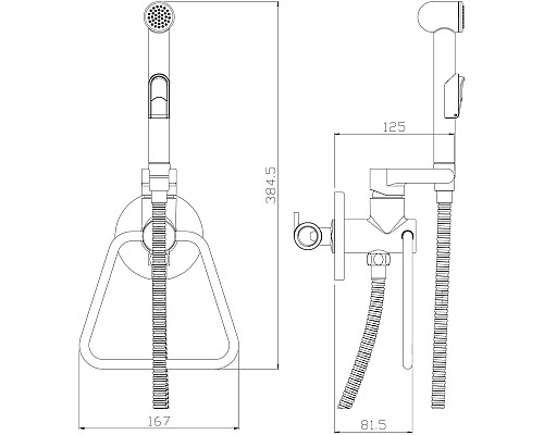 Смеситель гигиенический душ Rossinka X X25-55