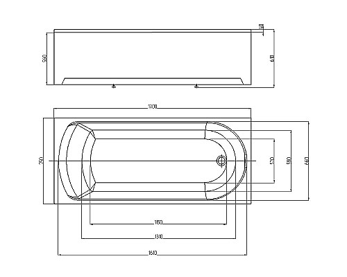 Акриловая ванна Aquatek Eco-friendly Ника 170x75 NIK170-0000001