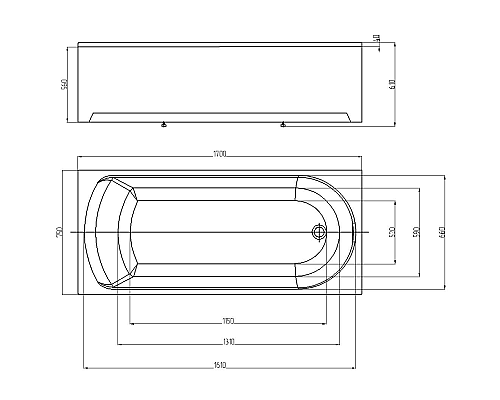 Акриловая ванна Aquatek Eco-friendly Ника 170x75 NIK170-0000001