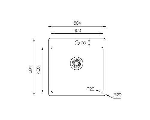 Кухонная мойка TopZero Micro ME500.500.GT10K Нержавеющая сталь