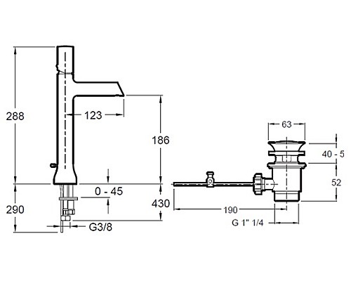 Смеситель для раковины Jacob Delafon E8990CP
