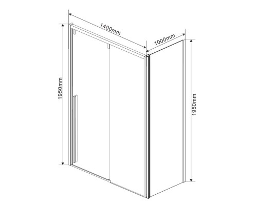 Душевой уголок Vincea Lugano 140х100 VSR-1L1014CLB-1 профиль Черный стекло прозрачное