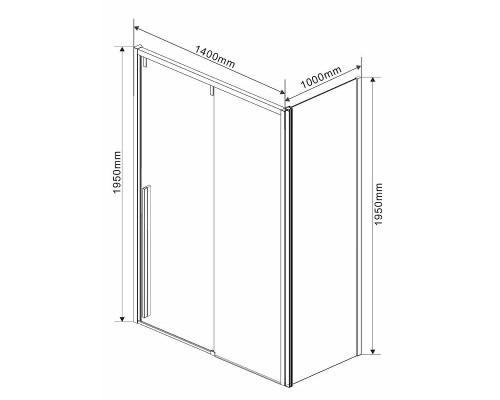 Душевой уголок Vincea Lugano 140х100 VSR-1L1014CLB-1 профиль Черный стекло прозрачное