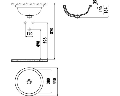 Раковина Creavit Mare 44 MA037-00CB00E-0000 Белая