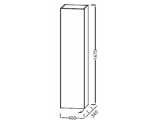 Шкаф пенал Jacob Delafon 40 L EB1850G-G1C подвесной Белый глянцевый