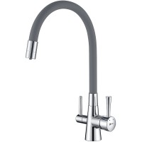 Смеситель для кухни Lemark Comfort Хром Серый