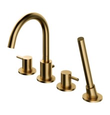 Смеситель для ванны на 4 отверстия Omnires Y Y1232GLB брашированное золото