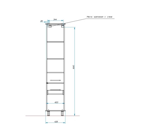 Шкаф пенал Эстет Bali Classic 42 L ФР-00002157 Белый