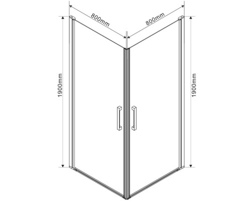 Душевой уголок Vincea Orta 80x80 Хром, арт