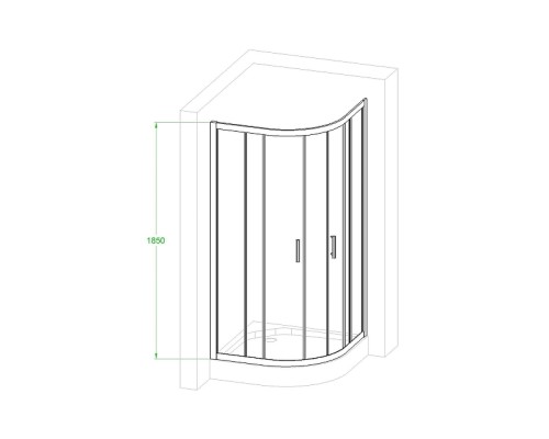 Душевой уголок Royal Bath HKD 90х90 RB90HKD-T-BL профиль Черный стекло прозрачное