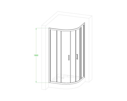 Душевой уголок Royal Bath HKD 90х90 RB90HKD-T-BL профиль Черный стекло прозрачное