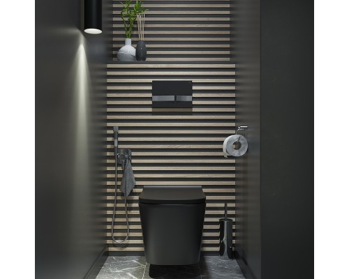 Клавиша смыва Iddis Unifix UNI06BCi77 Черная матовая Хром