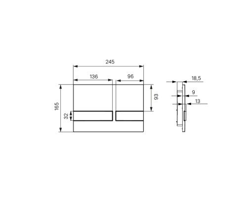 Клавиша смыва Iddis Unifix UNI06BCi77 Черная матовая Хром