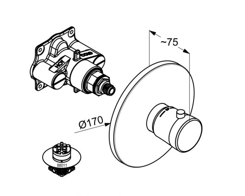 Однорычажный смеситель для душа Kludi Balance 527290575
