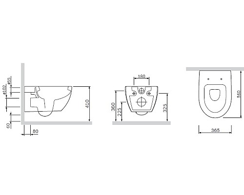 Унитаз подвесной AM.PM Awe C111738WH