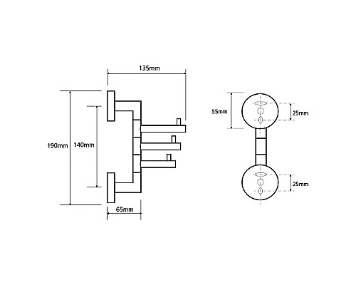 Полотенцедержатель Rav Slezak Colorado COA0604 поворотный Хром