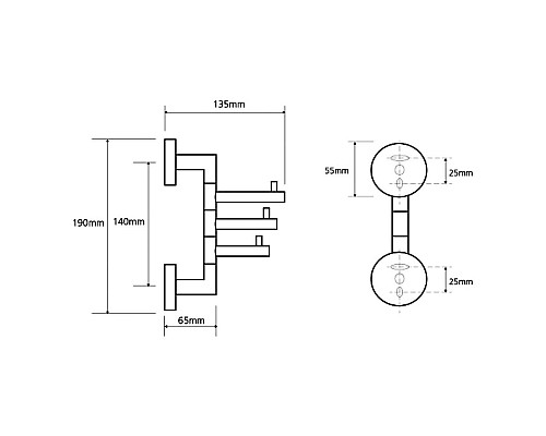 Полотенцедержатель Rav Slezak Colorado COA0604 поворотный Хром