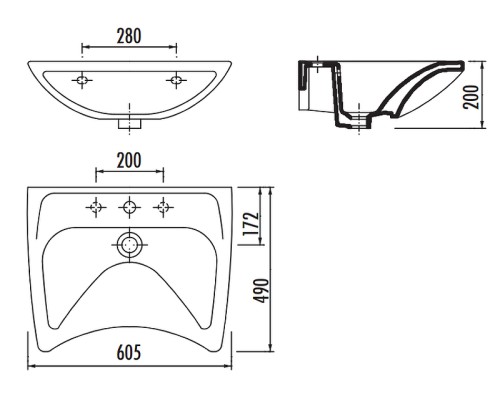 Раковина Creavit 60 BD060-00CB00E-0000 Белая