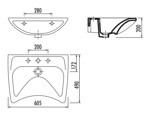 Раковина Creavit 60 BD060-00CB00E-0000 Белая