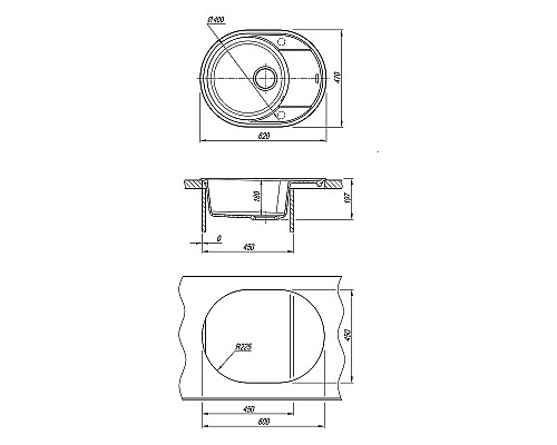 Кухонная мойка Lemark Lacha 620 9910049 Антрацит