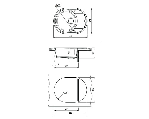 Кухонная мойка Lemark Lacha 620 9910049 Антрацит