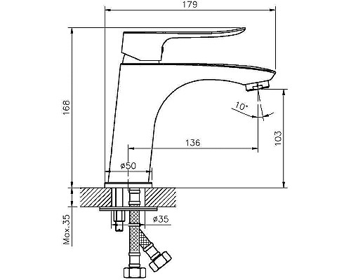 Смеситель для раковины Agger Nice A2502100 Хром