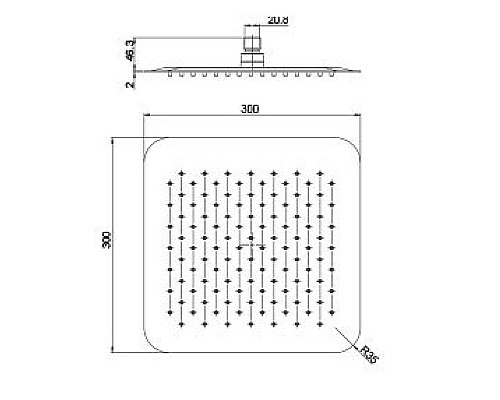 Верхний душ Paini 50CR759UPQ30E Хром
