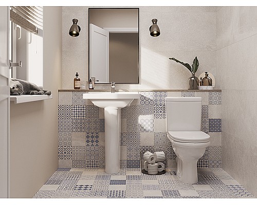 Унитаз компакт Santeri Визит 1.P405.3.S00.00B.F с бачком и сиденьем