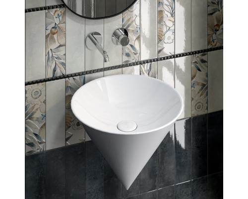 Раковина Kerama Marazzi CONO подвесная 44, белая глянцевая