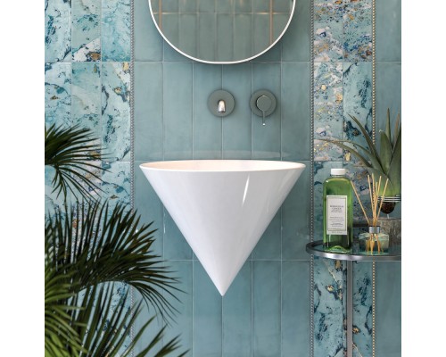 Раковина Kerama Marazzi CONO подвесная 44, белая глянцевая