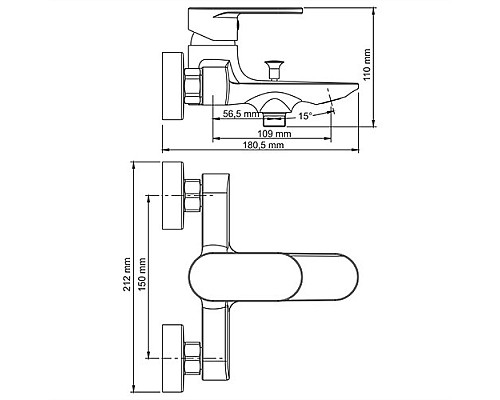 Смеситель для ванны WasserKRAFT 7401 с коротким изливом