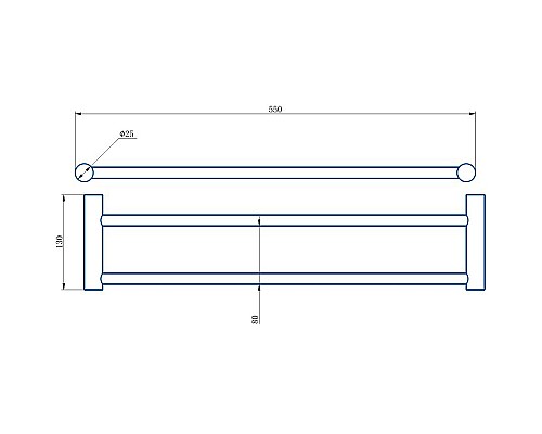 Полотенцедержатель Haiba HB8409-4 двойной Бронза