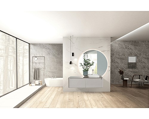 Комплект мебели для ванной Black&White Universe R 9151401 подвесной Серый