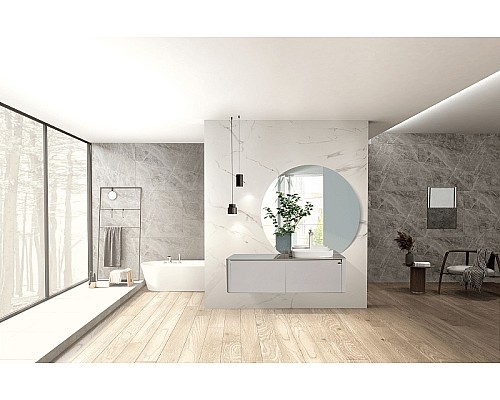 Комплект мебели для ванной Black&White Universe R 9151401 подвесной Серый