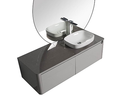 Комплект мебели для ванной Black&White Universe R 9151401 подвесной Серый