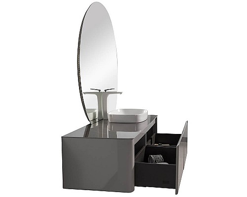 Комплект мебели для ванной Black&White Universe R 9151401 подвесной Серый