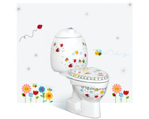 Унитаз компакт Creavit Cocuk CK310-11CB00E-FF00+KC0802.01.1000E Белый с декором с сиденьем без бачка