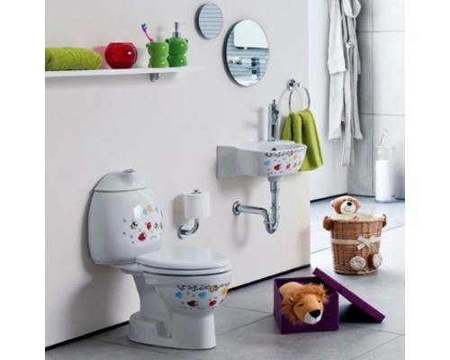 Унитаз компакт Creavit Cocuk CK310-11CB00E-FF00+KC0802.01.1000E Белый с декором с сиденьем без бачка