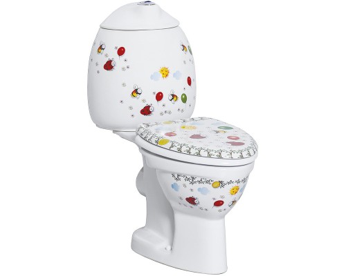 Унитаз компакт Creavit Cocuk CK310-11CB00E-FF00+KC0802.01.1000E Белый с декором с сиденьем без бачка