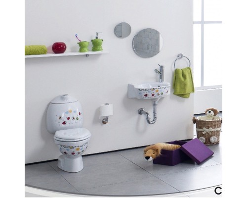 Унитаз компакт Creavit Cocuk CK310-11CB00E-FF00+KC0802.01.1000E Белый с декором с сиденьем без бачка