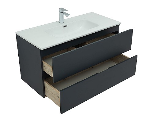 Тумба под раковину Aquanet Алвита New 100 277519 подвесная Антрацит