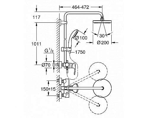 Душевая система Grohe со смесителем 26244001