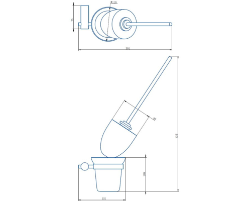 Ершик для унитаза Haiba HB8410-7 Черный матовый