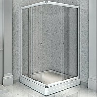 Душевой уголок Radomir 100x100 1-03-1-0-0-1190 с поддоном профиль Белый стекло прозрачное