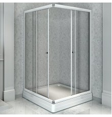 Душевой уголок Radomir 100x100 с поддоном профиль Белый стекло прозрачное